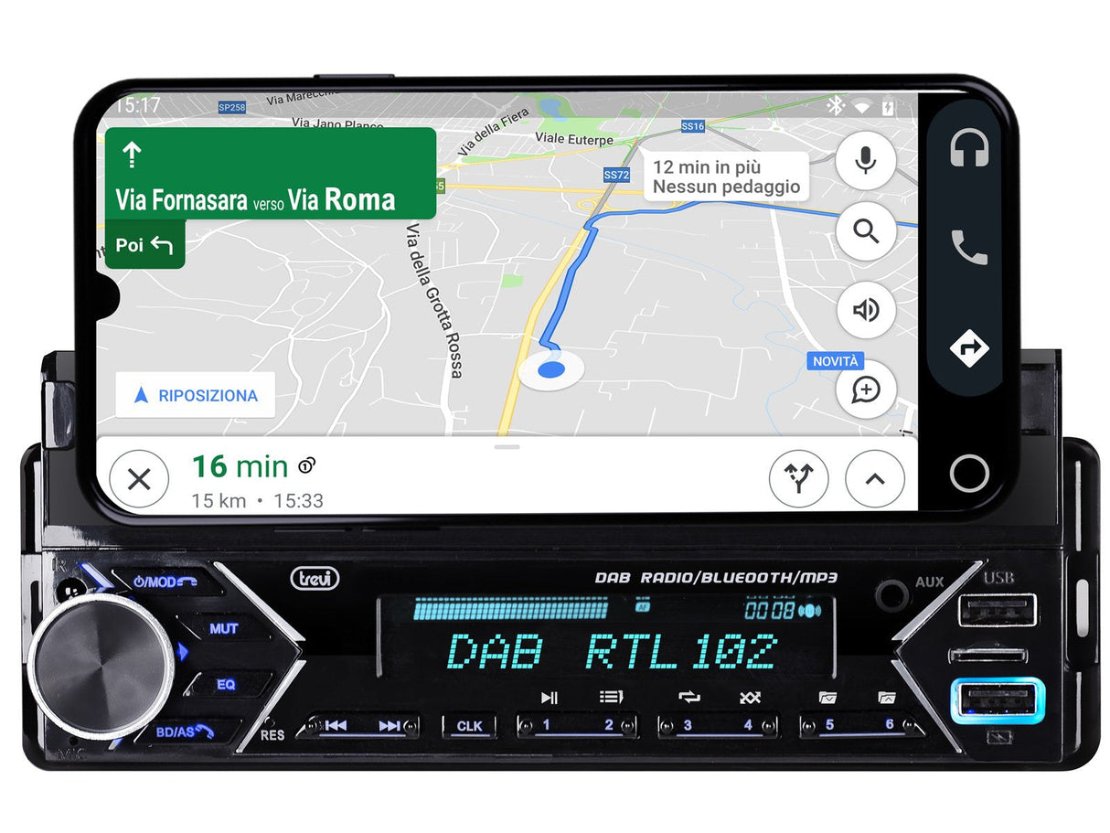 Radio Coche Trevi Scd 5753 Dab Dab Mp3+Rds+Usb+Aw+Sd