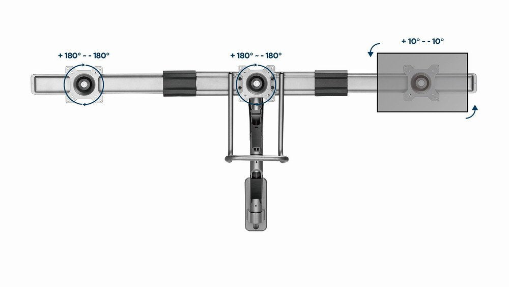 EAN 8716309127677 - Gembird Wall mounted adjustable monitor arm for 3 monitors imagen 9