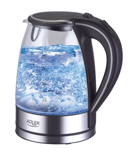 EAN 5908256832749 - Adler AD 1225 tetera eléctrica 1,7 L 2000 W Negro, Acero inoxidable, Transparente imagen 1