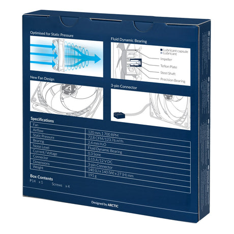 EAN 0872767009486 - ARCTIC P14 Carcasa del ordenador Ventilador 14 cm Negro imagen 7