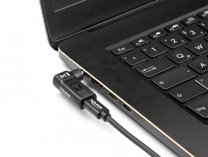 Delock Adapter Für Notebook Ladecable Usb Type-C Buchse Zu Hp 7,4 X 5,0 Mm Stecker 90° Gewinkelt