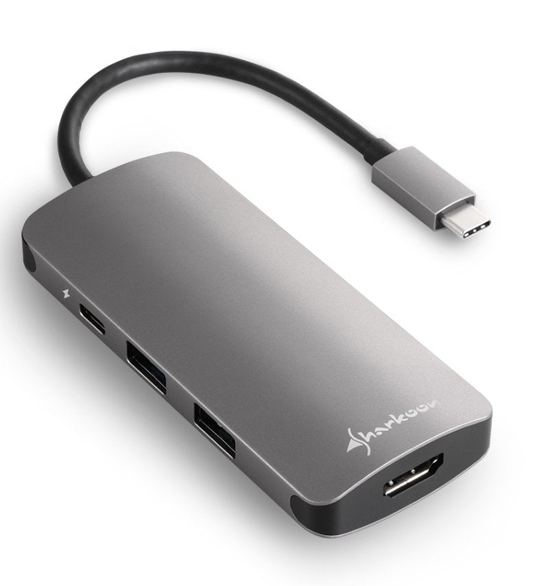 Hub Usb Sharkoon 3x3.0 Type C + Hdmi  Aluminio Gris Oscuro