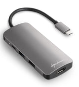 Hub Usb Sharkoon 3x3.0 Type C + Hdmi  Aluminio Gris Oscuro