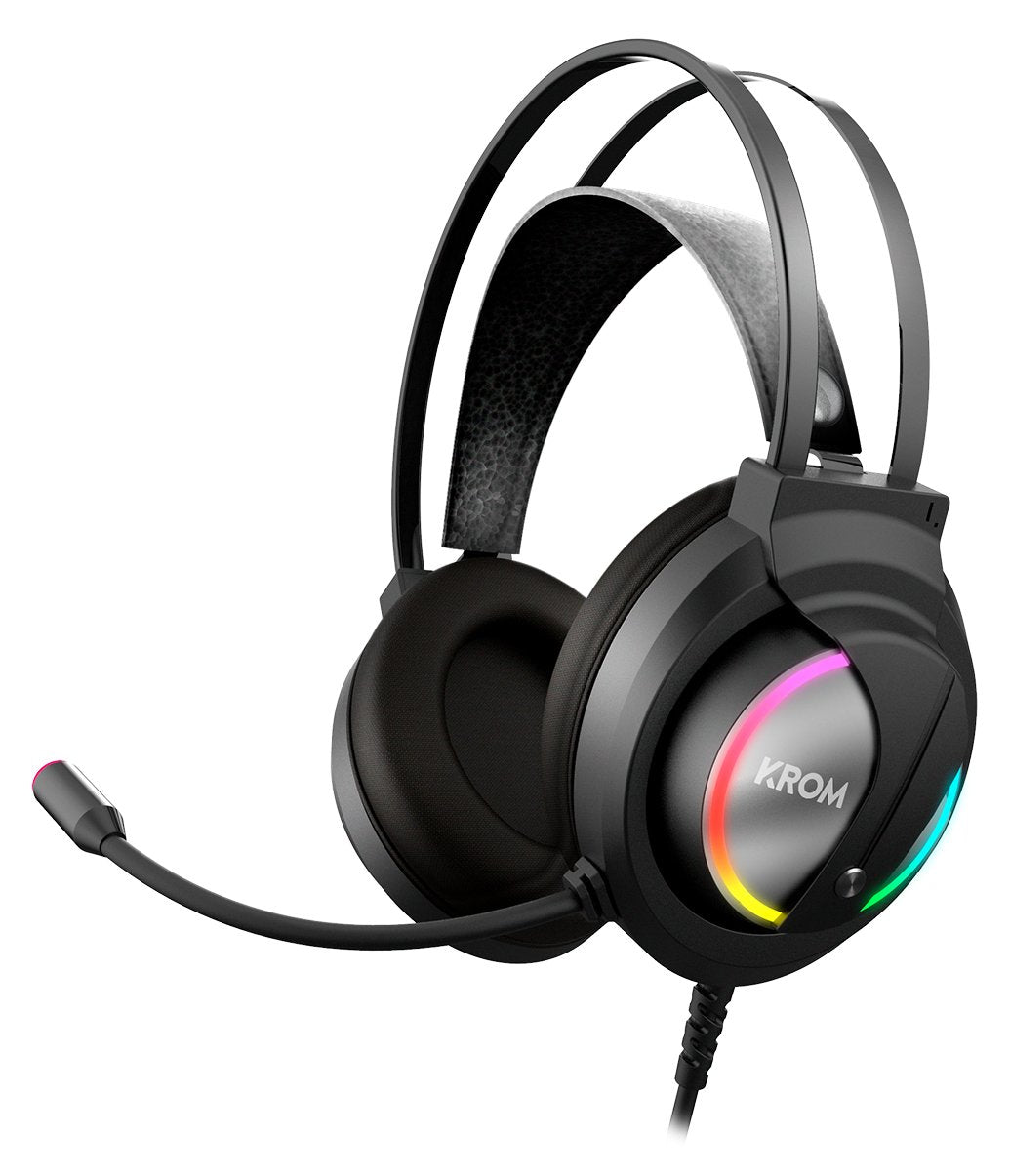 Auriculares Micro Krom Kappa Gaming Rgb 50mm/Rgb Led/ Microfono Flexible/Usb/Jack 3.5mm Nxkromkappa