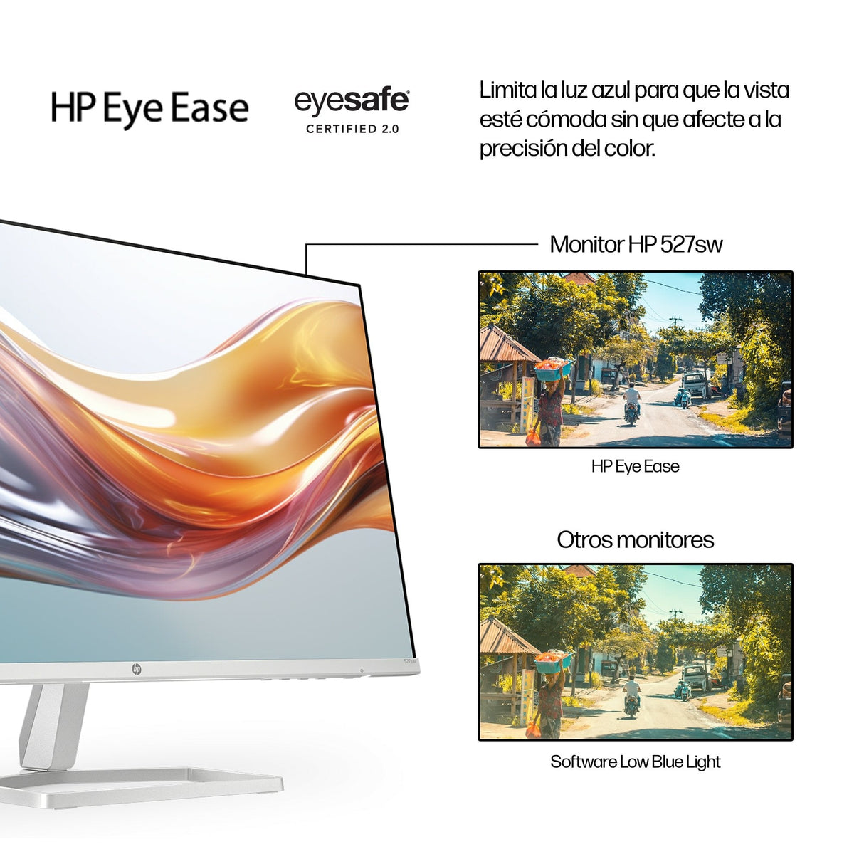 Hp Series 5 27 Inch Fhd White Monitor - 527sw Pantalla Para Pc 68,6 Cm (27") 1920 X 1080 Pixeles Full Hd Lcd Plata