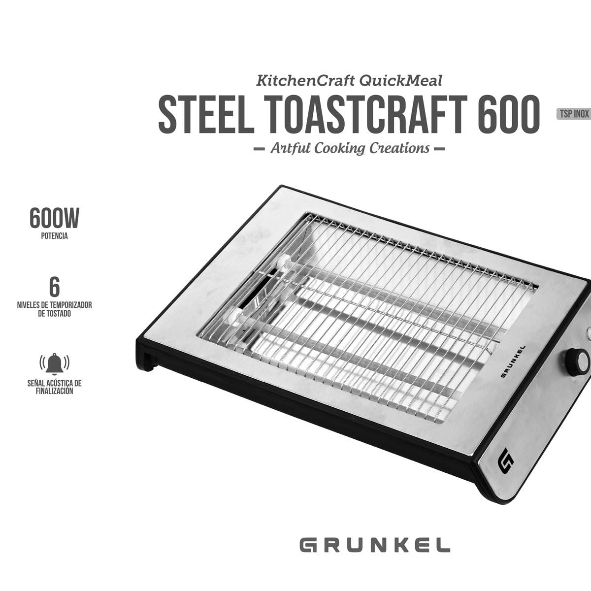 EAN 8426156017853 - Grunkel TSP-INOX tostadora 6 4 rebanada(s) 600 W Acero inoxidable imagen 8