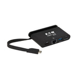 Eaton Tripp Lite   Usb-C Multiport Adapter 4k Hdmi Usb-A Gbe Self-Storing Cable 100w Pd Charging Black