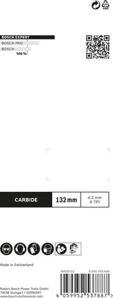 Bosch Hoja De Sierra De Calar De Carburo Expert T 341 Hm `` Yeso De Fibra '', 3 Piezas