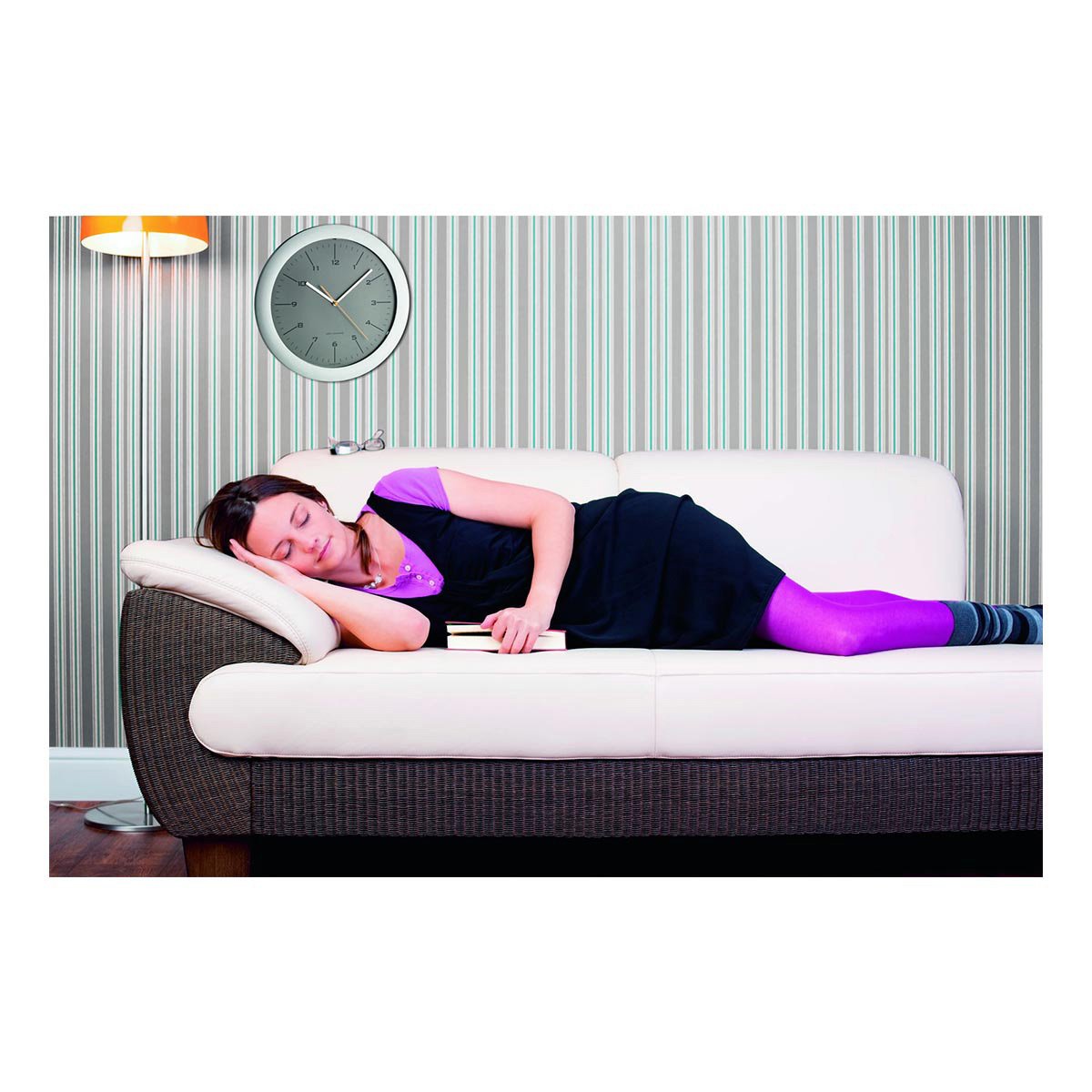 Tfa Dostmann Reloj De Pared Controlado Por Radio Con Marco De Acero Inoxidable