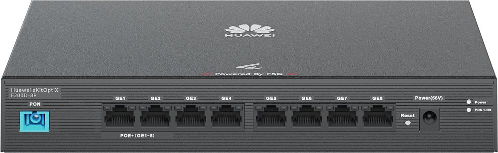 Huawei F200d-8p Miniftto Ont/Onu Gpon Optixtar 1 Puerto De Fibra Sc/Upc, 8 Puertos Ge Todos Poe/Poe+