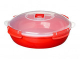 Recipiente Microondas Sistema Redondo Con Válvula 1,29 L Rojo