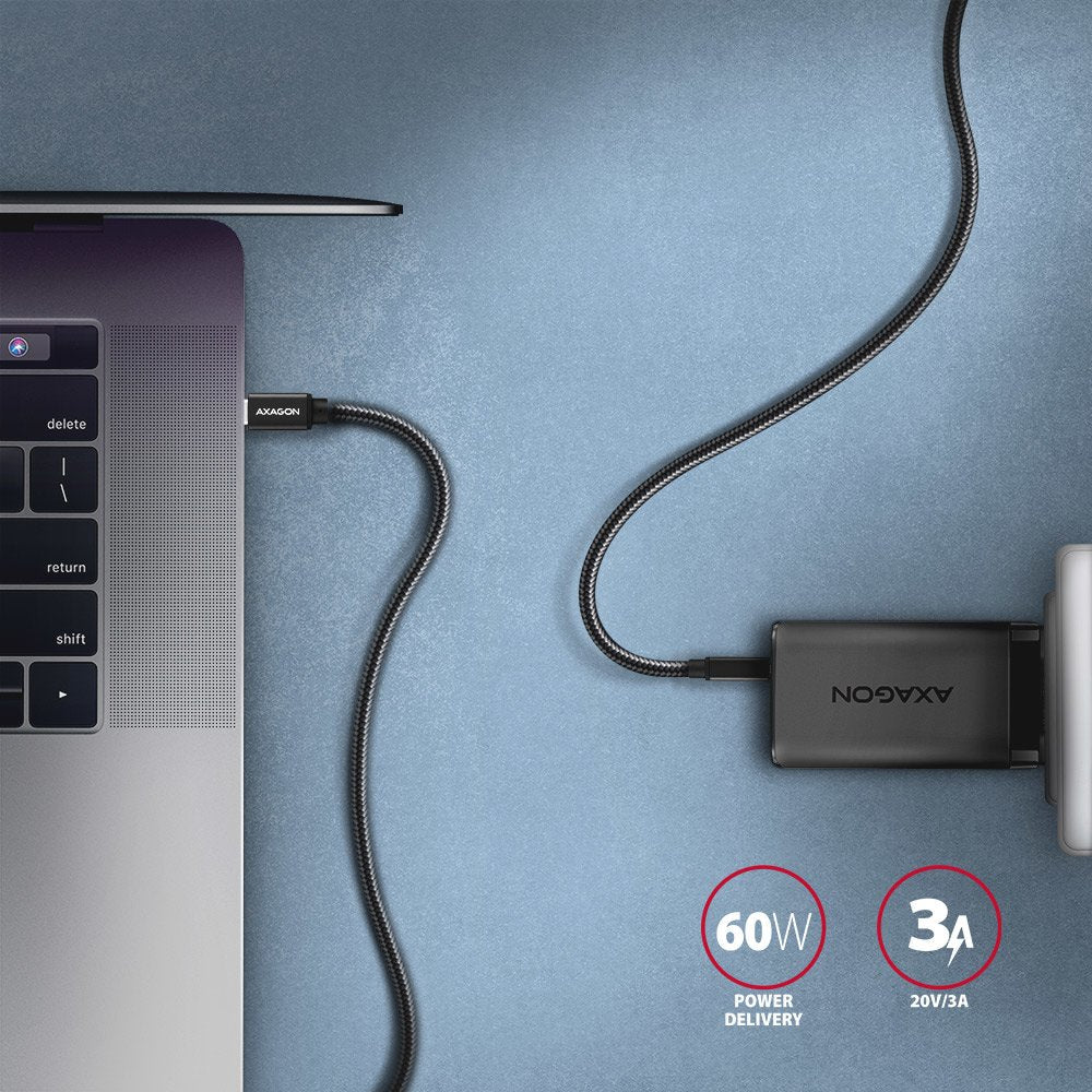 Axagon Hcm3-Cm15ab Cable Usb-C 3.2 Gen 1 Auf Usb-C 3.2 Gen 1, Negro - 1,5m