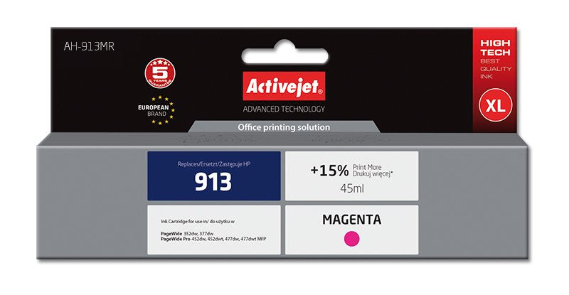 EAN 5901443110002 - Activejet AH-913MR cartucho de tinta 1 pieza(s) Compatible Alto rendimiento (XL) Magenta imagen 2