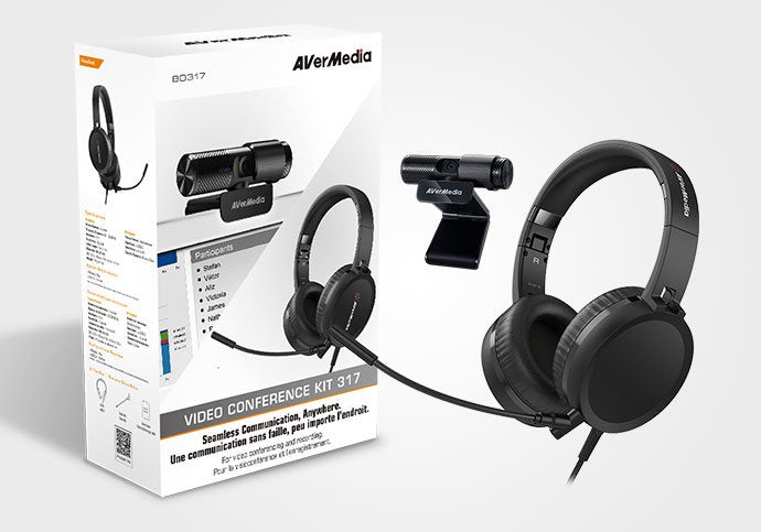 Kit Webcam + Headset Avermedia Bo317 Webcam Pw313/Headset Ah313/Microfono Extraible Bo317