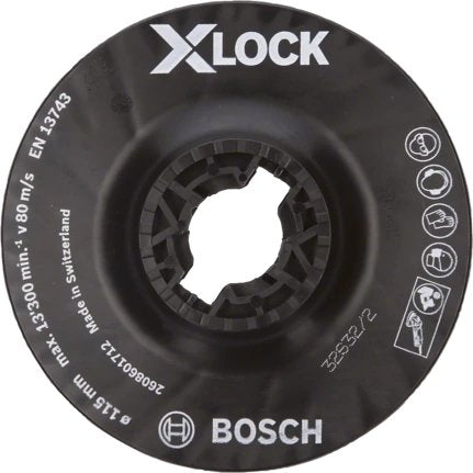Placa De Soporte De X-Lock Profesional De Bosch Mittelhart, Ø 115 Mm, Placa De Molienda 2608601712