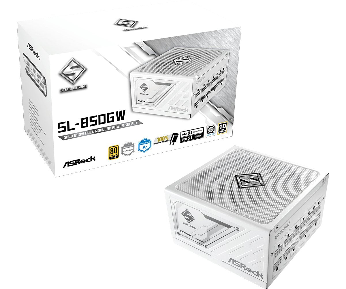 Fuente Alimentacion Asrock Meel Legend Sl-850gw 850w Atx 80+ Gold Wh Retail