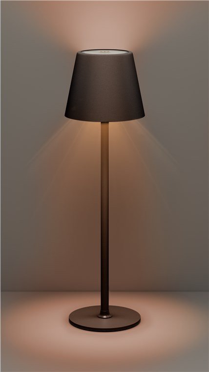 Lámpara De Mesa Led Inalámbrica, Tamaño M, 37 Cm, Negra 
Con Control Táctil, 170 Lm, Luz Blanca Cálida (3000 K) Regulable