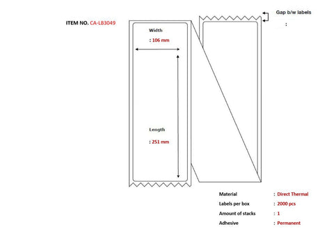 EAN 5706998986368 - Capture CA-LB3049 etiqueta de impresora Blanco imagen 1