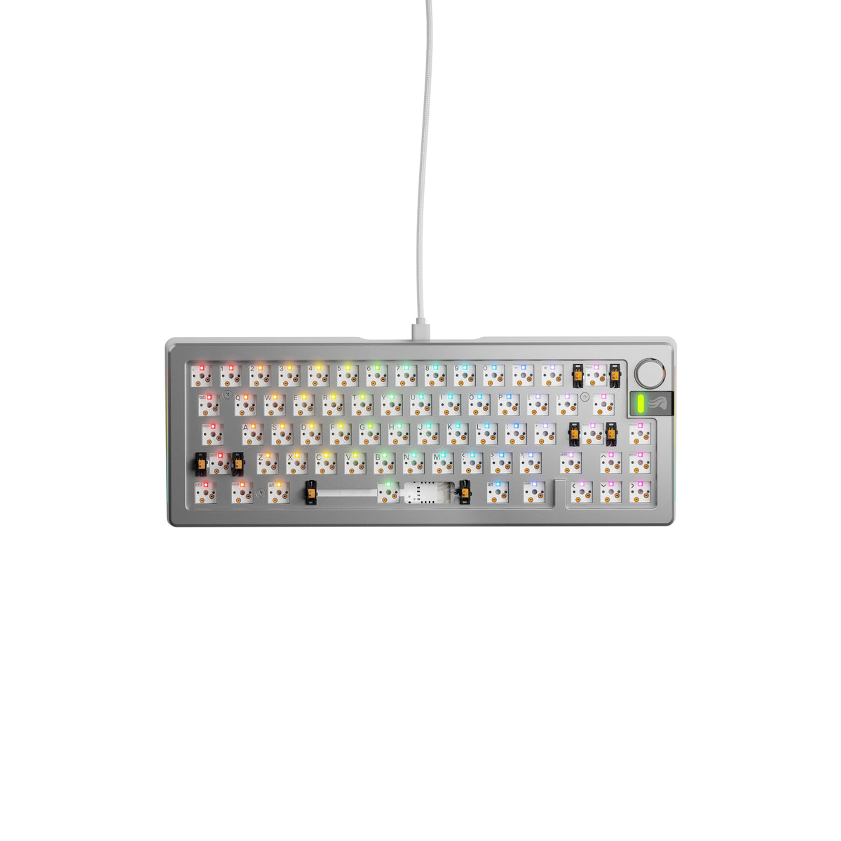 Glorious Pc Gaming Race Glorious Gaming Gmmk 3 Pro 65% Barebones, 65%, Con Cable, Usb, Rgb-Led, Plata