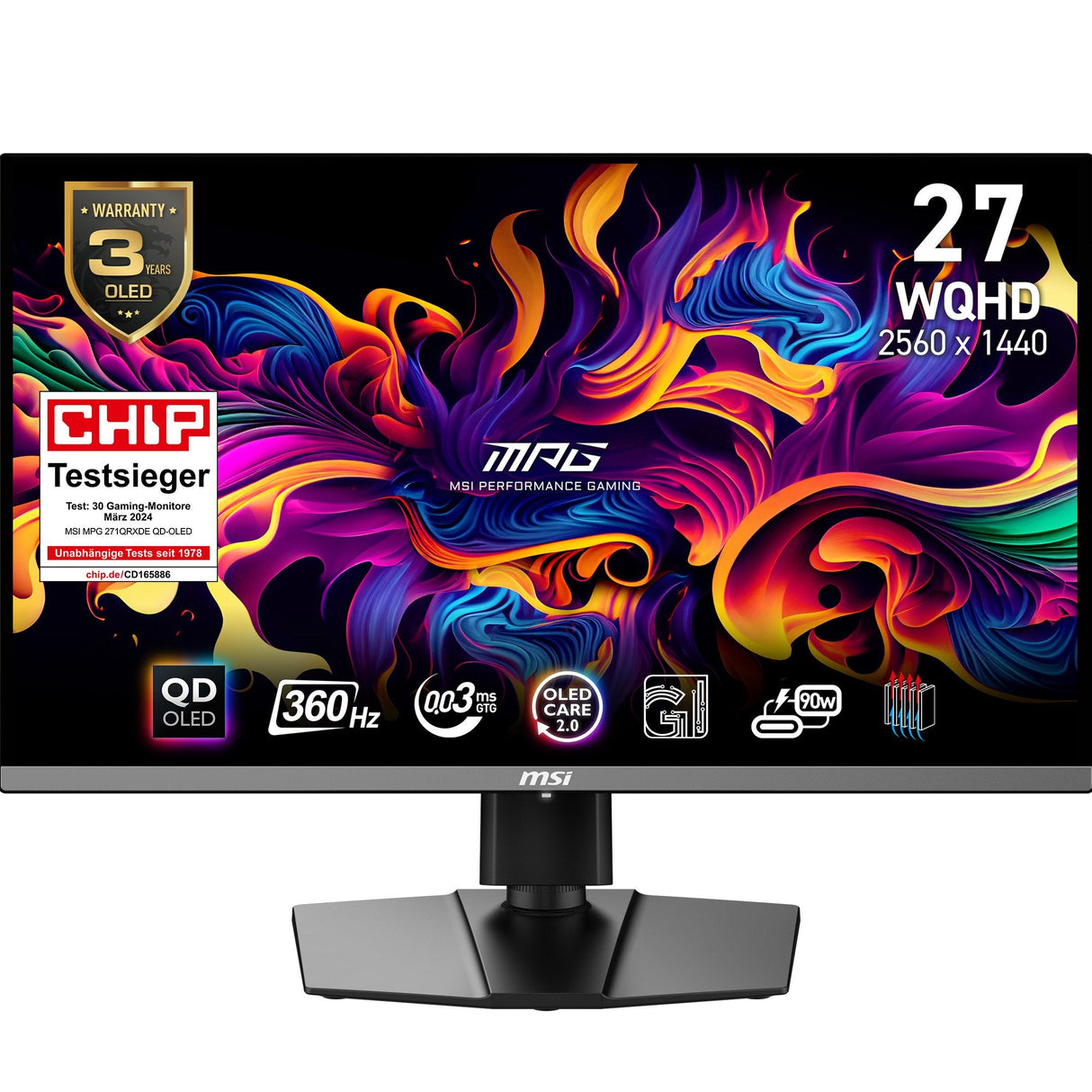 EAN 4711377159425 - MSI MPG 271QRXDE QD-OLED pantalla para PC 67,3 cm (26.5") 2560 x 1440 Pixeles Wide Quad HD Negro imagen 1