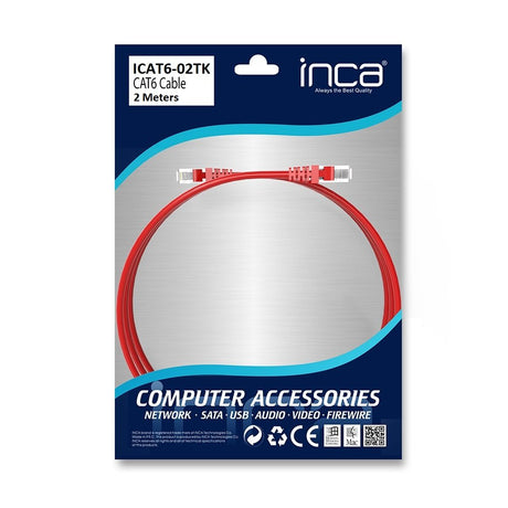 EAN 8697980467347 - Inca CAT6 RJ45 2 m cable de red Rojo U/UTP (UTP) imagen 7