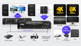 Switch Kvmp Displayport 8k Dual Display Usb 3.0 De 2 Puertos (Cables Incluidos)