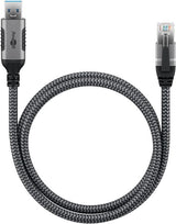 Cable Ethernet Goobay Usb-A 3.2 Gen1 Macho > Rj-45 Macho, Adaptador Lan Negro/Plata, 7,5 Metros, Cubierta Textil Trenzada 70693
