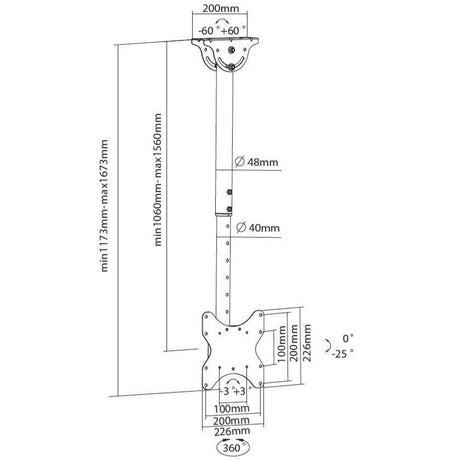 EAN 8054529020614 - Techly ICA-CPLB 922L soporte para pantalla de señalización 106,7 cm (42") Negro imagen 3