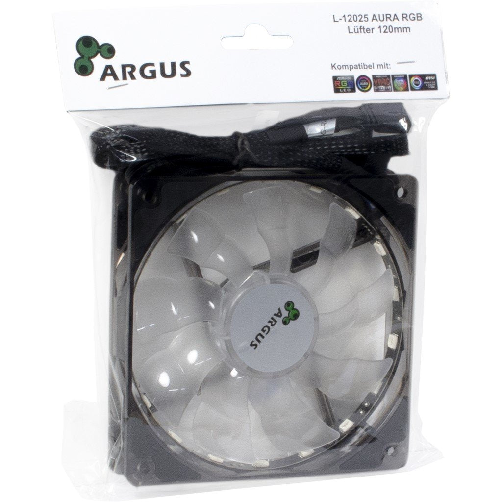 Inter-Tech L-12025 Aura Carcasa Del Ordenador Ventilador 12 Cm Negro