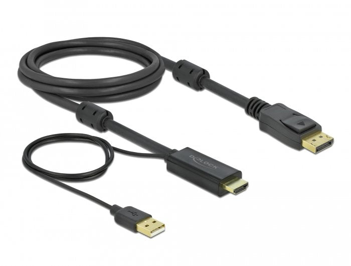 Delock Cable Hdmi A Displayport 4k 30 Hz 2 M