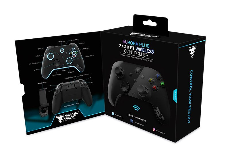 Gamepad Dragonshock Aurora Wireless +Bt Negro Ps3,Pc, Android