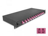 Delock 67005 Caja De Empalme De Fibra Óptica De 19? 12 X Lc Duplex Om4 1u Completamente Montada Lista Para Empalmar