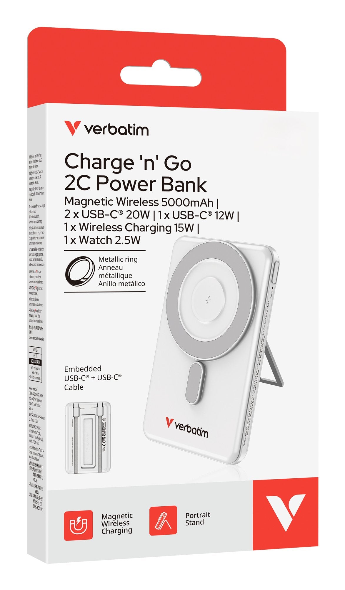 EAN 23942322764 - Verbatim 32276 batería externa 5000 mAh Cargador inalámbrico Plata imagen 4