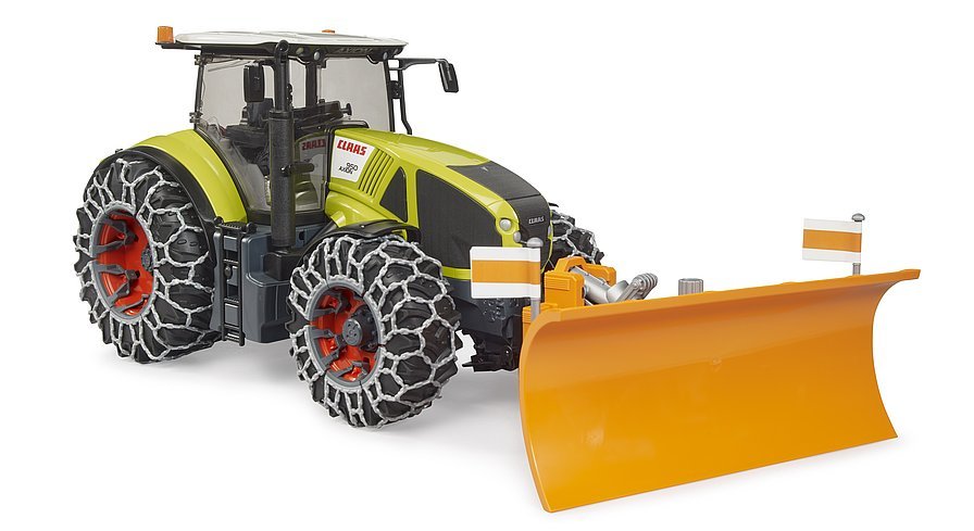 Hermano Claas Axion 950 Con Cadenas De Nieve Y Letrero De Limpieza, Vehículo Modelo 03018