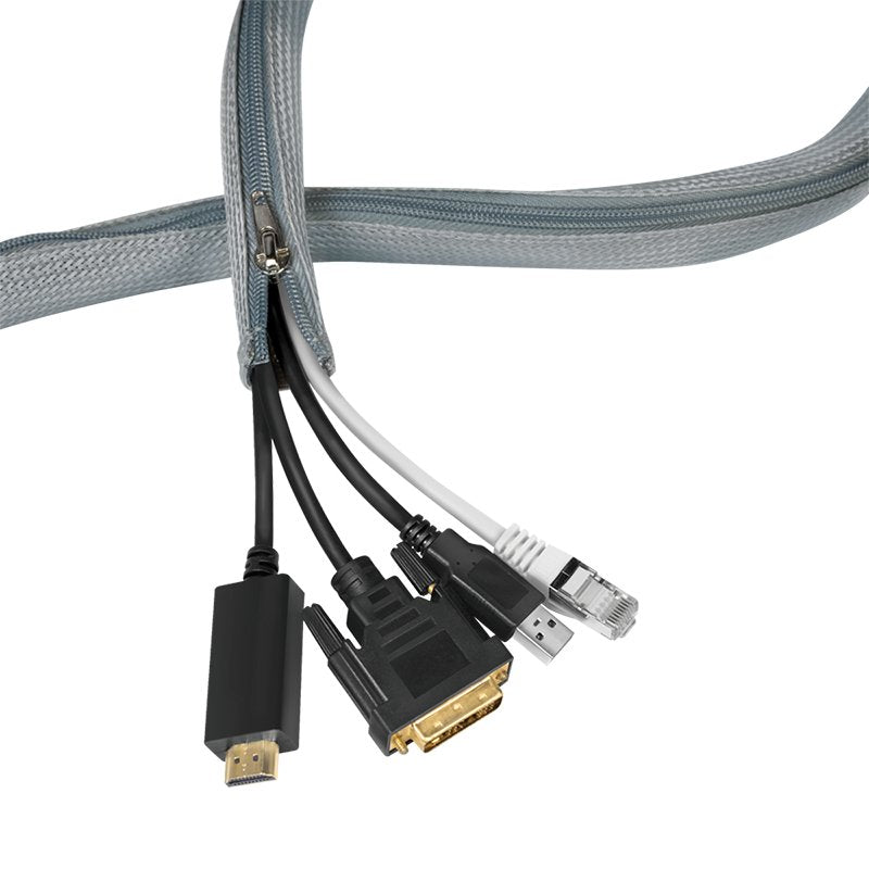 Logilink Kab0071 Funda Cable Con Cremallera Poliester Ø 30 Mm Gris 1m
