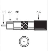 Televes Koaxcable 100m Spule Sk2003plus Uv-Bestndig Halogenfrei Flammwidrig Sw