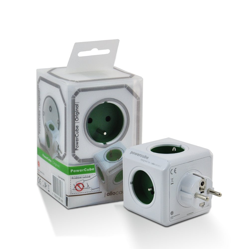 EAN 8718444081166 - Allocacoc PowerCube Original (E) base múltiple 5 salidas AC Verde, Blanco imagen 2