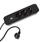 Bachmann Regleta Primo 2 Alu, 3 Tomas, Negro, 2,0m