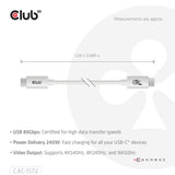 EAN 8719214473273 - CLUB3D CAC-1572 cable USB USB4 Gen 2x2 1,2 m USB C Blanco imagen 4