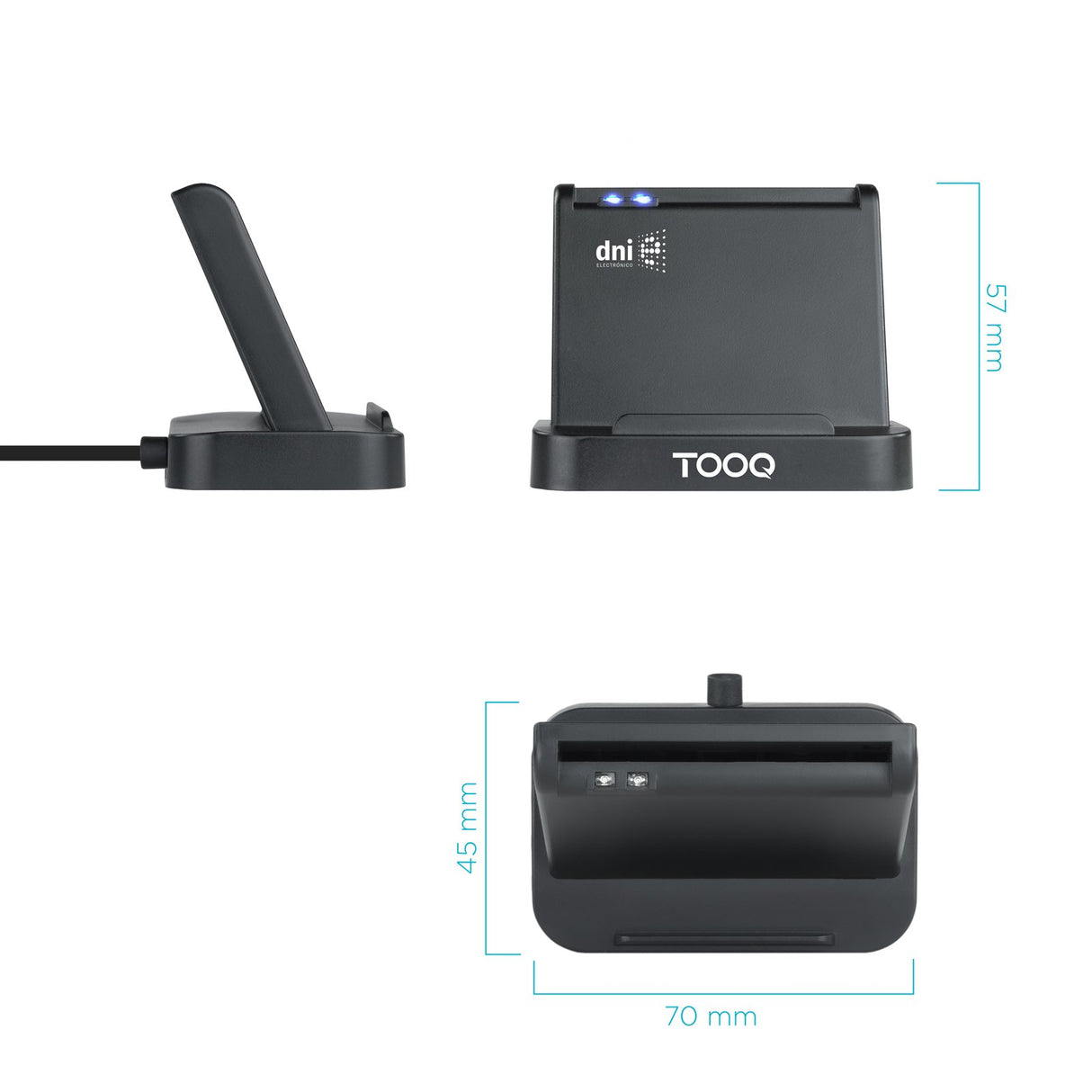EAN 8433281010383 - TooQ TQR-220B lector de tarjeta inteligente Interior imagen 3