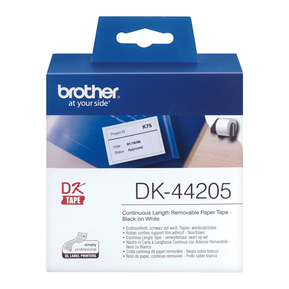 Brother Dk44205,Adhesivo ExtraaBle,Blanco,Rodillo (6,2 Cm X 30,5 M) 1 Bobina(S) Etiquetas,Para Broth