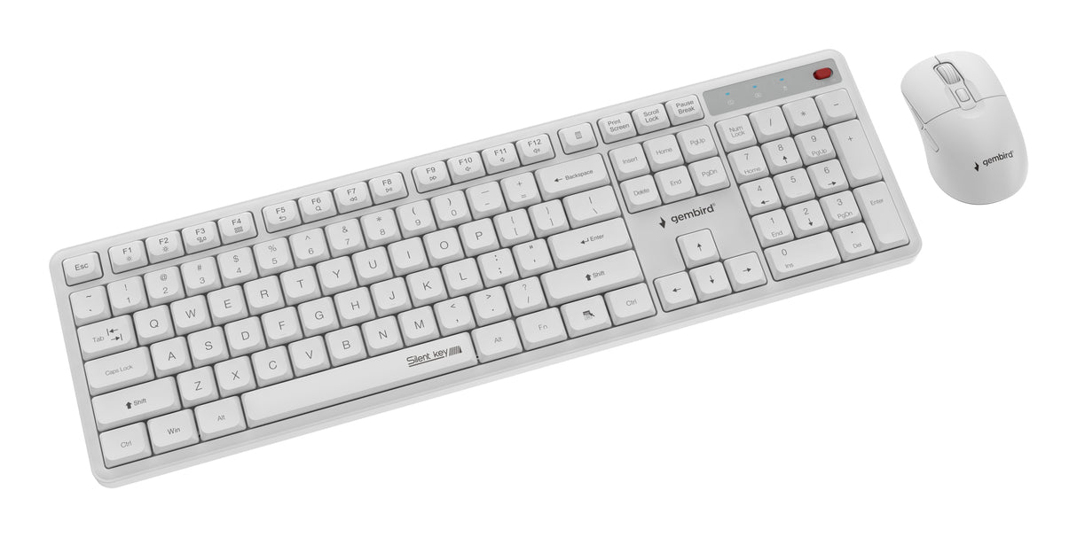 Keyboard +Mouse Wrl Eng/White Kbs-Wms-01-W Gembird