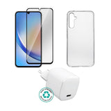 Cover For Kit For Samsung Galaxy A34. - Charger, Cover, Glass. Brown - Box. - Warranty: 24m