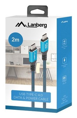 EAN 5901969441864 - Lanberg CA-CMCM-45CU-0020-BK cable USB 2 m USB C Negro, Azul imagen 5
