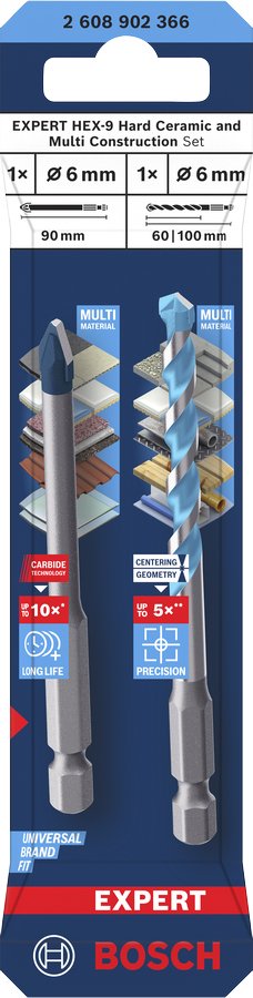EAN 6949509245588 - Bosch HEX-9 Juego de brocas 2 pieza(s) imagen 2