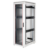 Roline 19-Zoll Netzwerkschrank Pro 36 He, 600x800 Bxt Glastr Grau