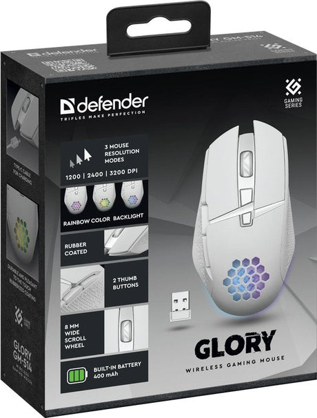 EAN 4745090820508 - Defender GLORY GM-514 ratón Juego mano derecha RF inalámbrico Óptico 3200 DPI imagen 9