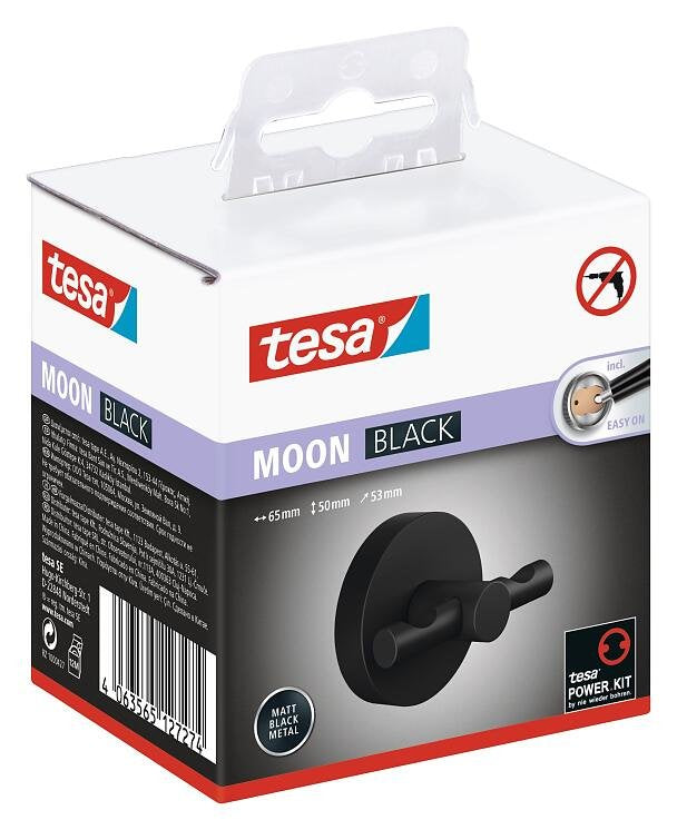 Tesa Handtuchhaken Moon Schwarz