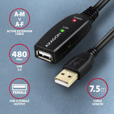 Adr-207 Usb 2.0 A-M -> A-F Aktywny Kabel Przedluzacz/Wzmacniacz 7.5m