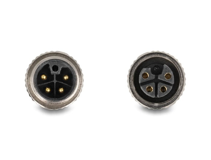 Delock M12 Cable L-Kodiert 4 Pin Stecker Zu Buchse Pur Schleppkettentauglich 5 M Schwarz